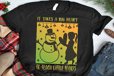 It takes a big heart to teach little minds christmas mug design