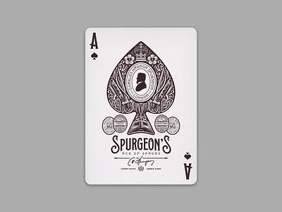 Ace of Spades (Spurgeon's Playing Cards) ace of spades badge design engraving etching illustration peter voth design playing cards spurgeon
