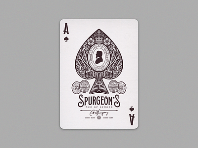 Ace of Spades (Spurgeon's Playing Cards) ace of spades badge design engraving etching illustration peter voth design playing cards spurgeon