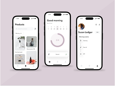 Skincare app app minimalism skin skincare ui design ux design