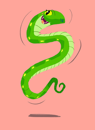 where's the ladder? cute snake digital painting rattle snake snake and ladder 🐍