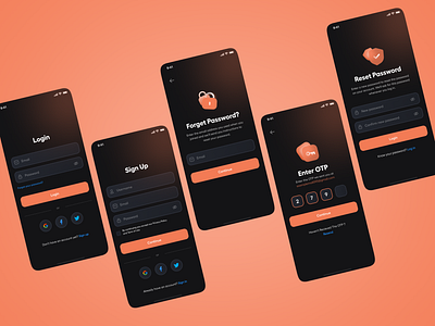Login / Sign Up Flow forget password login screens mobile app mobile app design mobile login screens reset password sign up screens ui ui ux