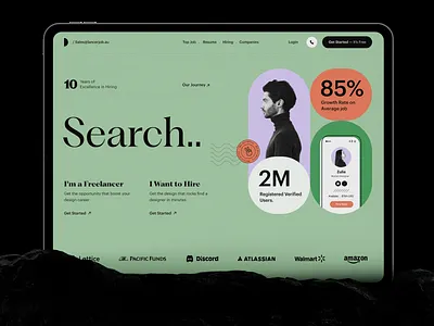 Website Design agency clean design find job freelancer header hire hiring hiring website job search marketing page product design typography ui ui ux user experience ux web design web development website