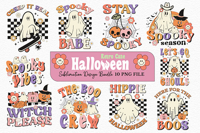 Retro Cute Halloween Sublimation Bundle typography