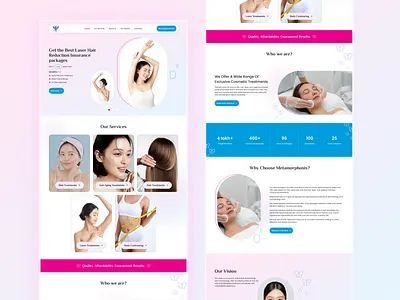 Costmatology Clinic Website colors homepage landing page salon typography ui uiux website website design