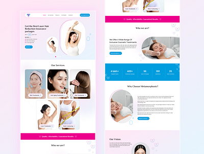 Costmatology Clinic Website colors homepage landing page salon typography ui uiux website website design