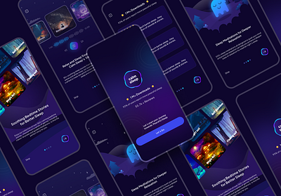 CalmSleep App Embrace a peaceful slumber with our sleep app app onboarding screens sleepapp splashscreen ui uiux