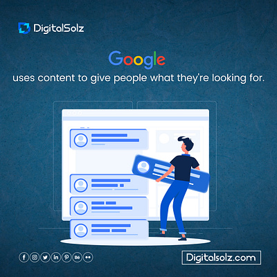 Google uses content to give people what they're looking for. branding business business growth design digital marketing digital solz illustration marketing social media marketing ui