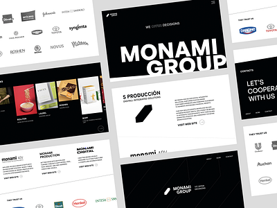 Monami Promo Website agency blackwhite contrast design landing marketing minimalism portfolio promo ui ux uxui design webdesign