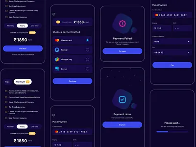 Payment /Subscription Screen app darkmode payment subscription ui