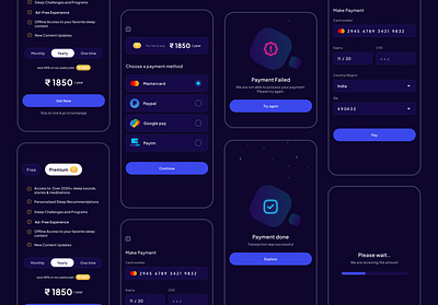 Payment /Subscription Screen app darkmode payment subscription ui