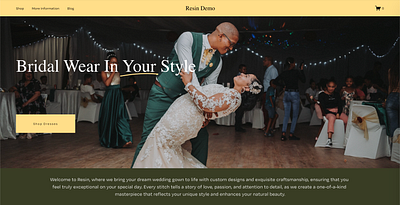Wedding Dress Company Demo design squarespace web design website