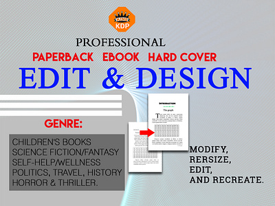 Book Edit and Design amazon kdp book cover book cover design branding design fix error graphic design illustration