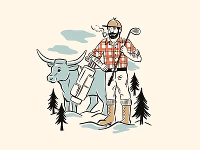 2023 3M Open - Paul Bunyan 3m open digital art drawing golf graphic design illustration illustrator merch design midwest minneapolis minnesota outdoors paul bunyan pga tour retro t shirt design twin cities up north vector vector illustration