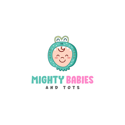 Mighty Babies & Tots Logo Design. branding illustration logo vector