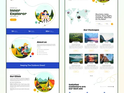Camping Website camp camping design illustration uiux web website