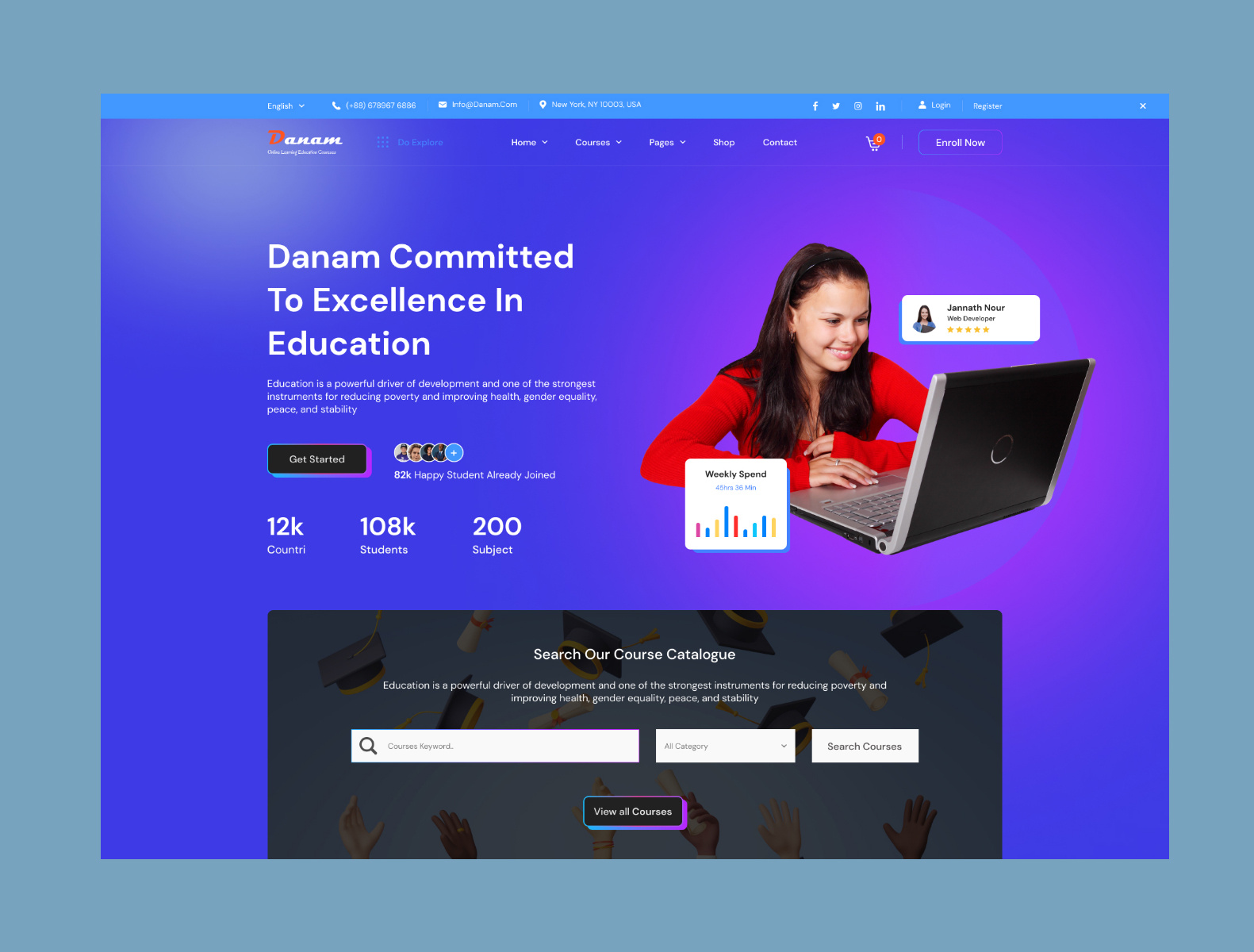 Online Education Website Template By Bishawjit Kumar Ukil On Dribbble