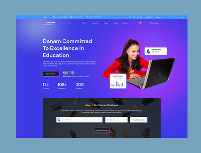 Online Education Website Template app design graphic design illustration typography ui ux