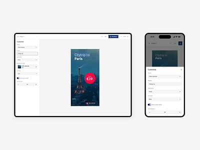 Simple template editor app brand protection branding clean creative automation desktop editor minimalist mobile simple template web