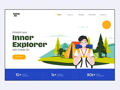 Camping Website Landing Page homepage landingpage ui website