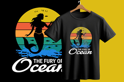 The fury of ocear t-shirt design design graphic design illustration t shirt t shirt design typography vector vintage t shirt vintage t shirt design