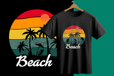 Beach T-shirt design brach t shirt design design graphic design illustration t shirt typography vector vintage t shirt