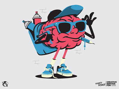 Brain Mascot character design design graffiti graphics illustration t shirt design vector vector design