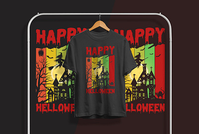 happy helloween t shirt design design graphic design happy halloween t shirt illustration t shirt typography vector vintage t shirt