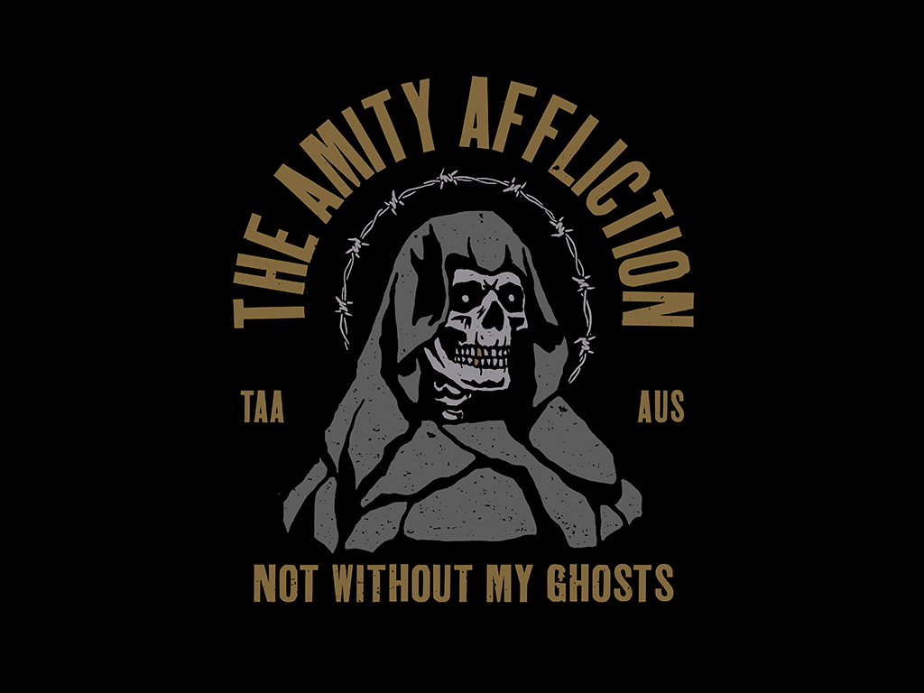 The Amity Affliction - Reaper band merch design graphic design merch metalcore music reaper skull