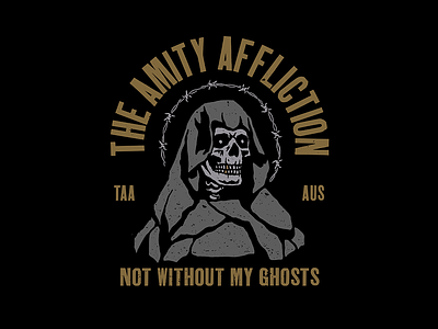The Amity Affliction - Reaper band merch design graphic design merch metalcore music reaper skull