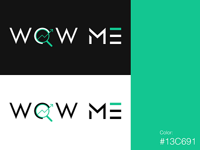 Wow Me Digital - Logo Design 000000 branding corporatelogo graphic design green logo logodesign marketing minimal teal