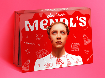 Lime Crime & THE GRAND BUDAPEST HOTEL | Eyeshadow digital portrait eyeshadow graphic design illustration lime crime mendls package packaging red pink the grand budapest hotel