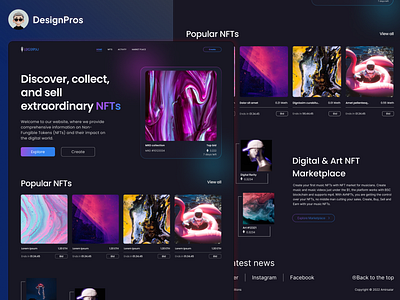Opro - NFT Artist Portfolio Boostrap 5 Template by Plainthing-Studio