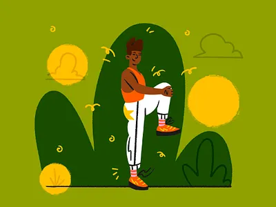 Stretch 2d adobe illustrator art character character design clean design digital art illustration logo nature run ui