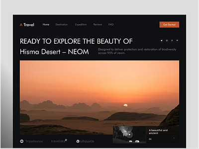 Travel Agency Homepage UX/UI clean dark ui design explore world landingpage minimal travel travel agency travel website travelling trendy ui turism ui ux web design web page website