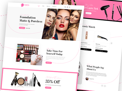 CHANTAL & COCO WEBSITE beauty branding cosmetics design e commerce graphic design products store ui ux web design web development website website design website development