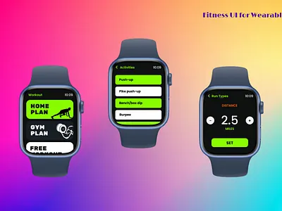 Fitness App for Apple watch 3d branding design figma graphic design illustration logo ui ux vector