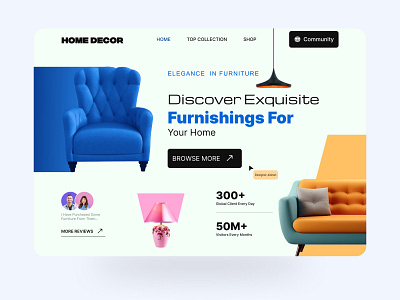 Home Decoration Web Landing Page decoration decorinspiration design graphic design home homedecoration interiordesign landing page ui ui ux design web design