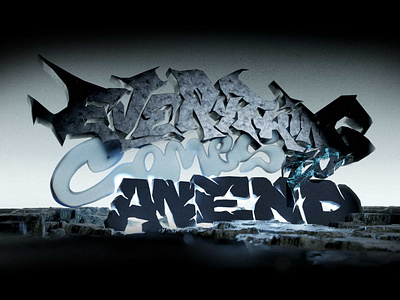 EVERYTHING COMES TO AN END 3d 3dletters 3dtype blender customtype graffiti graphic design illustration lettering letteringlogo logo typography wildstyle