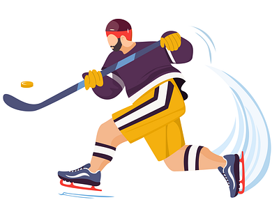 Man Ice Hockey Illustration art design flat graphic design illustration illustrator ui vector