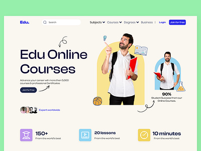 Edu website ui design app app design branding design edu website design elearning web ui graphic design hero section icon illustration landing page logo ui ui design uiux ux design web web ui website design