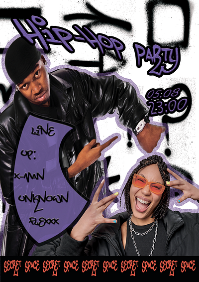 Hip-Hop poster design graphic design hip hop illustration party poster typography