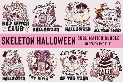 Skeleton Halloween Sublimation Bundle sorcerer