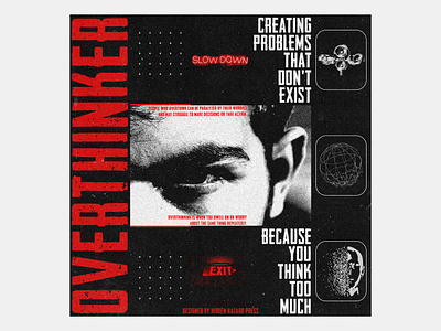 Overthinker Brutalism Poster Design brutalism design graphic design grunge poster poster design typography