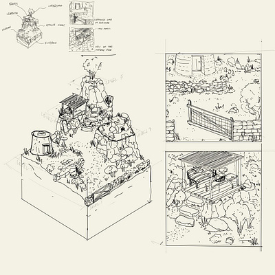 WIP Levels of Mediterranean Landscape axo design graphic design illustration iso landscape