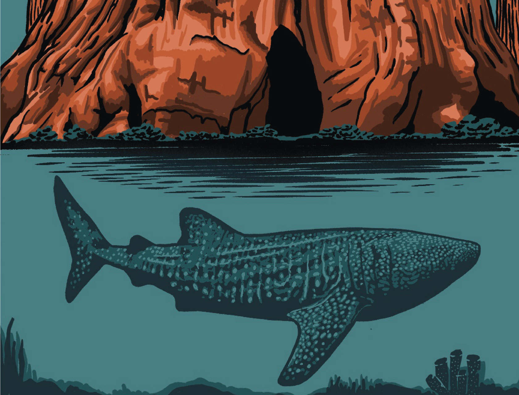 Shark Week 2023, Whale Shark conservation diving fishing hunting illustration marine ocean redwood sea sequoia shark shark week sharks tree underwater week whale wildlife woodcraft woodworking