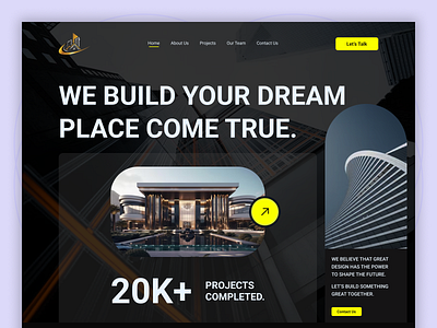 Architectural Agency Web Header agency landing page architect architecture agency architecture design bold branding building company design home home page house interface landing page minimal real estate typography ui ux website