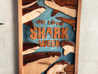 Shark Week 2023, We Love Shark Week 3d art biology conservation diving epoxy marine ocean resin saw scroll sea shark shark week sharks underwater week wildlife wood woodworking