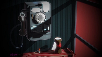 Soviet payphone 3d cell shading illustration npr