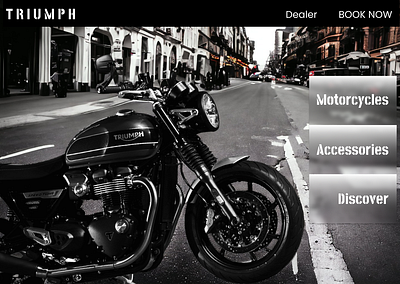 Landing page of a motorcycle website design landing page logo speed400x triumph ui webdesign website design